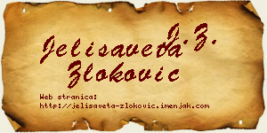 Jelisaveta Zloković vizit kartica